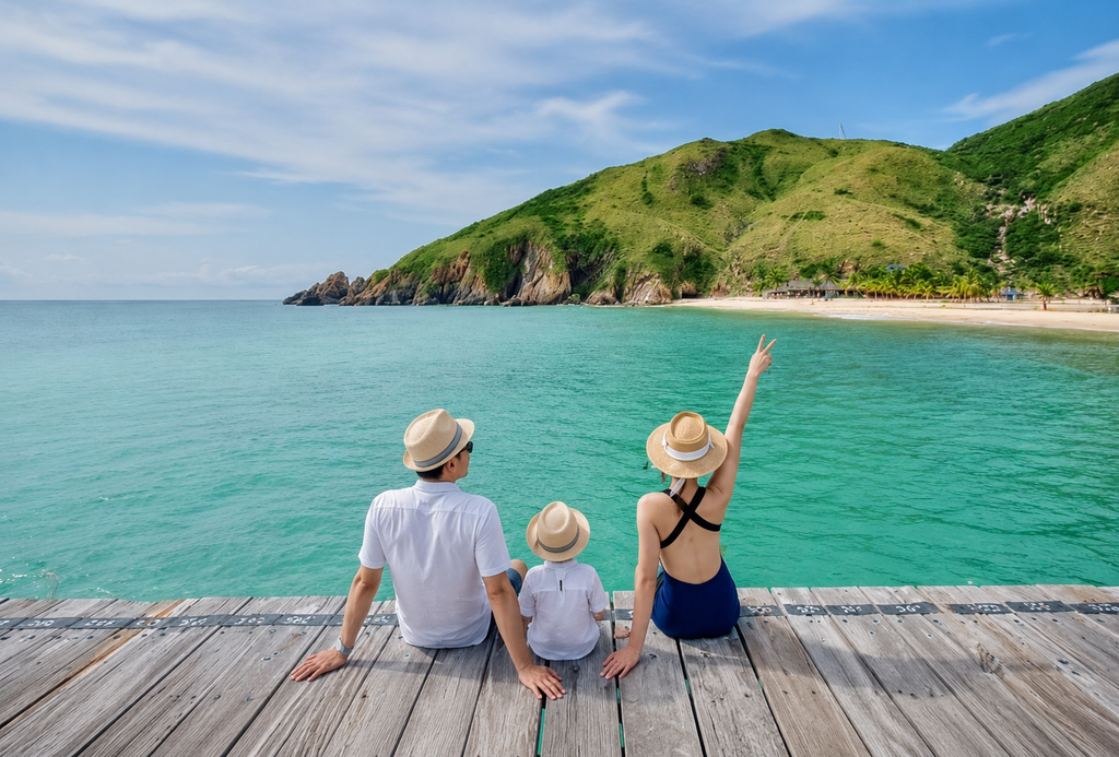 Du khách khám phá biển Kỳ Co trong hành trình tour Quy Nhơn